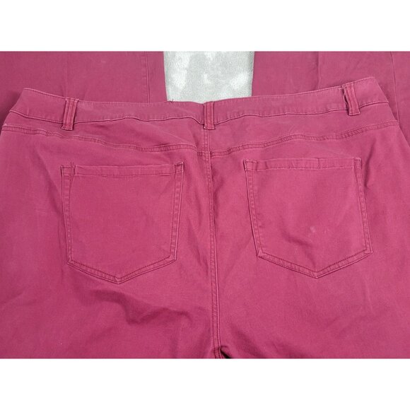 Lane Bryant Women Jeans 26 Plus Straight Leg Burgundy Soft Denim Zip Fly SL28E - Picture 6 of 8